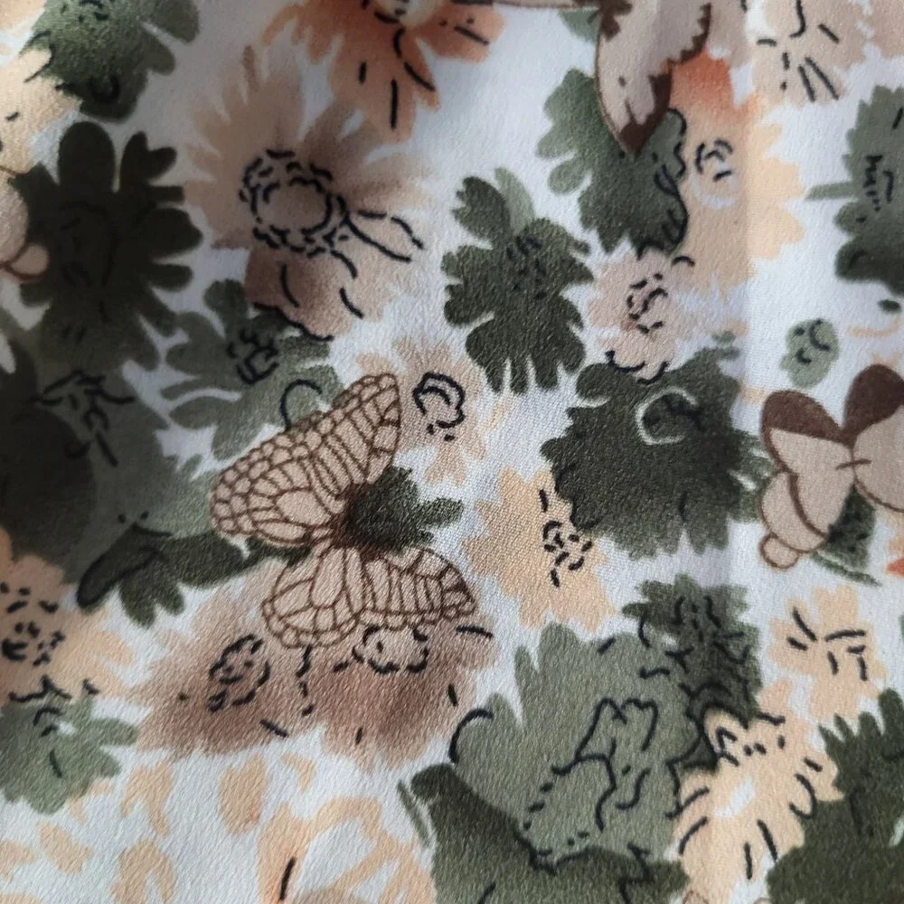 SHEIN Womens Medium Floral Butterfly Print Camisole Tank Top Blouse - Picture 4 of 9